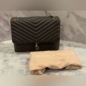 Rebecca Minkoff Edie Flap Leather Shoulder Bag - Graphite